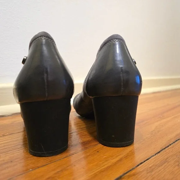 Anne Klein Heels Guardian Womens 9 Gray Leather Pumps - Picture 4 of 11